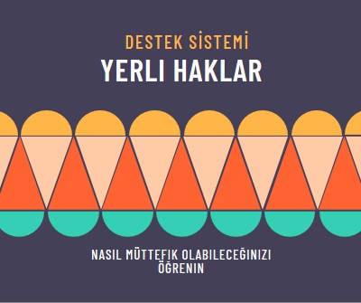 Yerli hakları destekleme blue modern-color-block