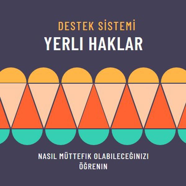 Yerli hakları destekleme blue modern-color-block