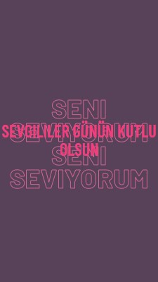 Seni seviyorum, sevgilim. purple modern-bold