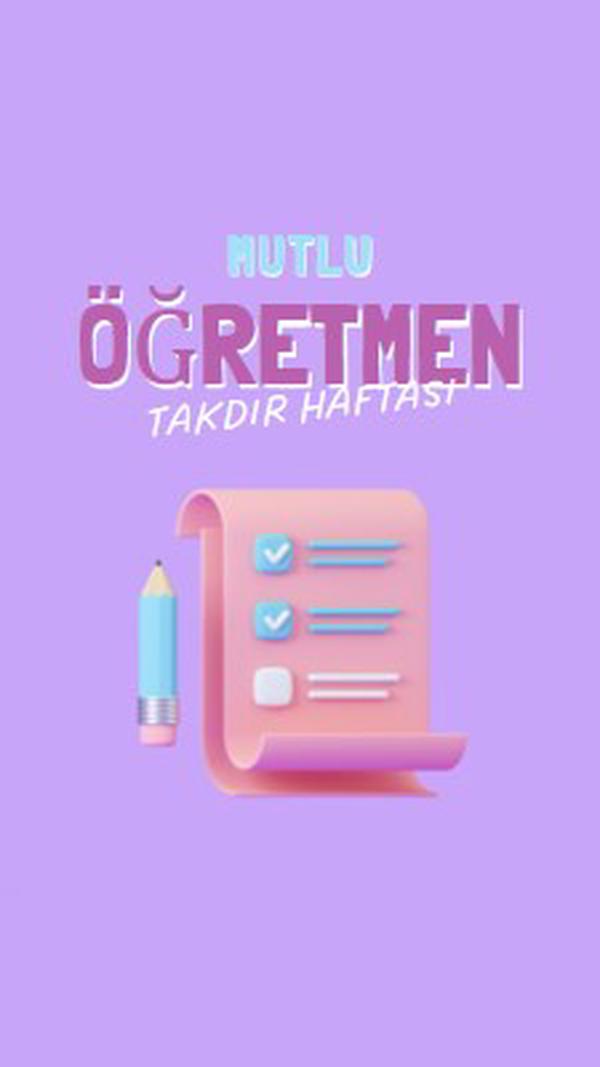 Öğretmen Takdir Haftası purple whimsical-color-block