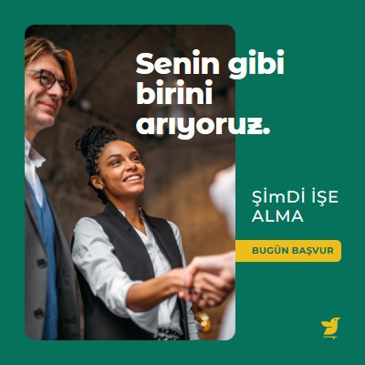 Senin gibi birini arıyoruz. green modern,simple,corporate,minimal,neutral,geometric