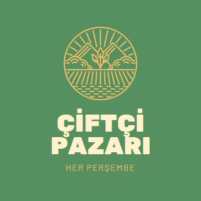 Çiftçi pazarına gelin green clean,simple,logo,organic,typographic,rustic