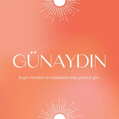 Bugün yeni bir gün orange modern,gradient,typographic,simple,symmetrical,minimal