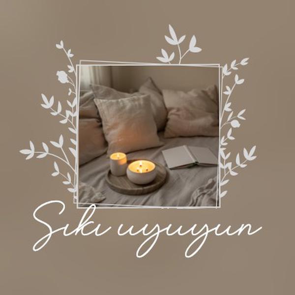 Bu gece sıkı uyu brown elegant,floral,frame,handwriting,rustic,