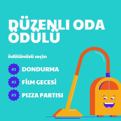 Düzenli oda ödülü blue bold,vibrant,graphics,illustration,playful,bright