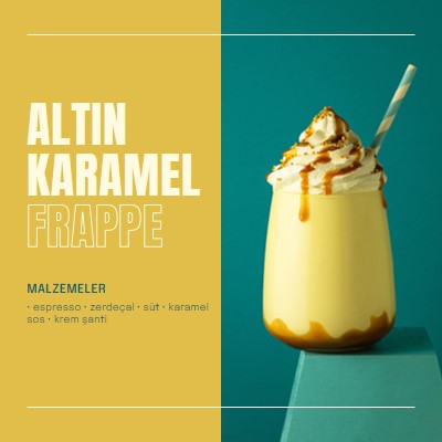 Altın karamel frappe yellow modern,simple,duotone