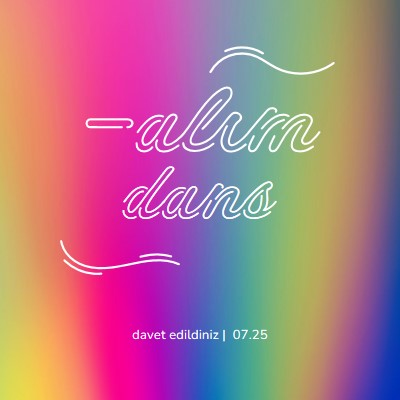 Dans edelim, davetlisiniz. pink bold,bright,typographic