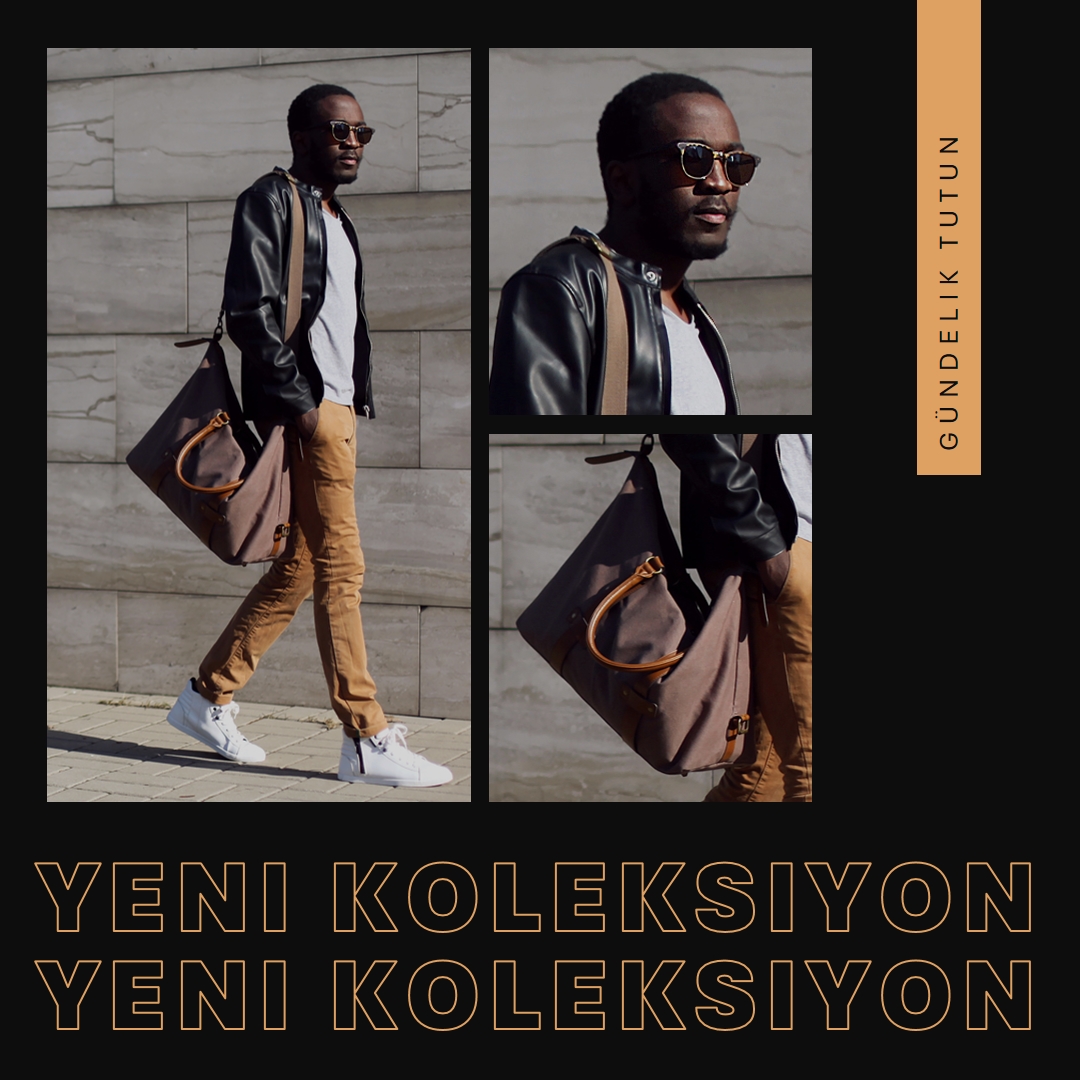 Yeni moda el ilanı black photographic,simple,collage,typographic,geometric,