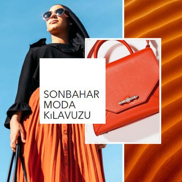 Sonbahar moda kılavuzu orange modern,bold,collage