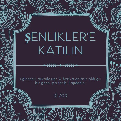 Şenliklere katılın blue elegant,classic,floral