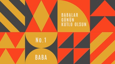 Bir numaralı baba orange modern-geometric-&-linear