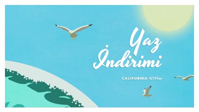 Yaz indirimi duyurusu blue vintage-retro