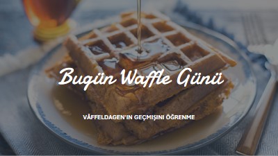 Bugün Waffle Günü blue modern-simple