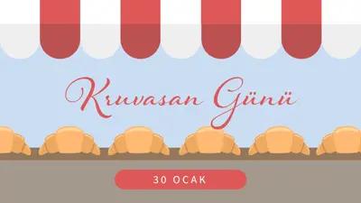 Kruvasan Günü blue whimsical-color-block