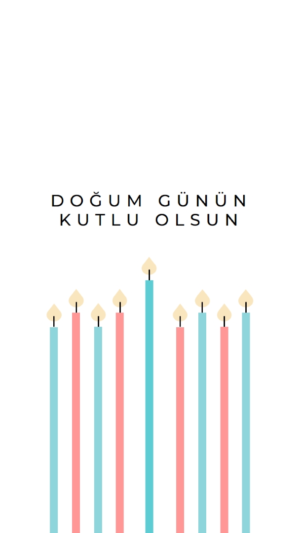 Doğum günü mumları kutlu olsun white modern-simple