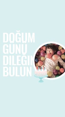 Doğum günü dileğinde bulun blue modern-simple