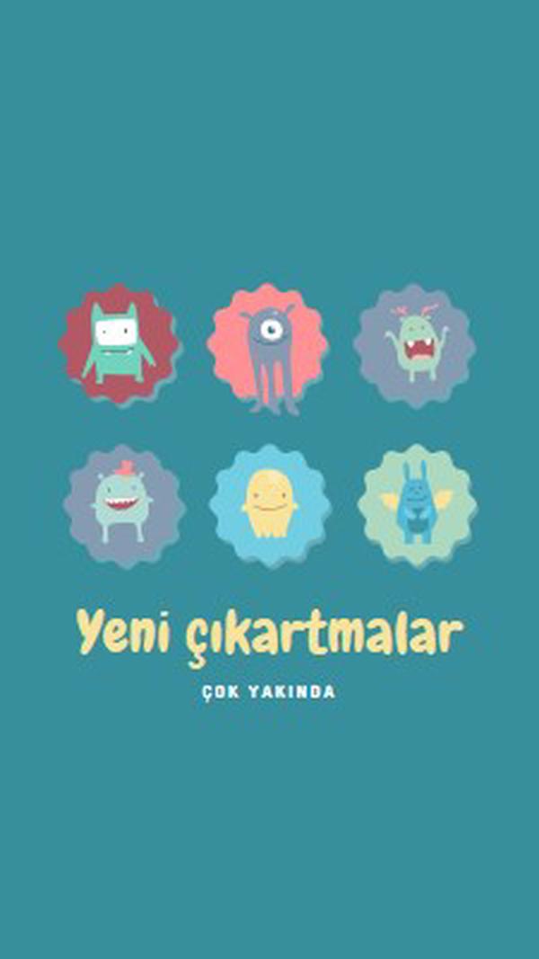 Yeni çıkartmalar yakında sunulacak blue whimsical-color-block