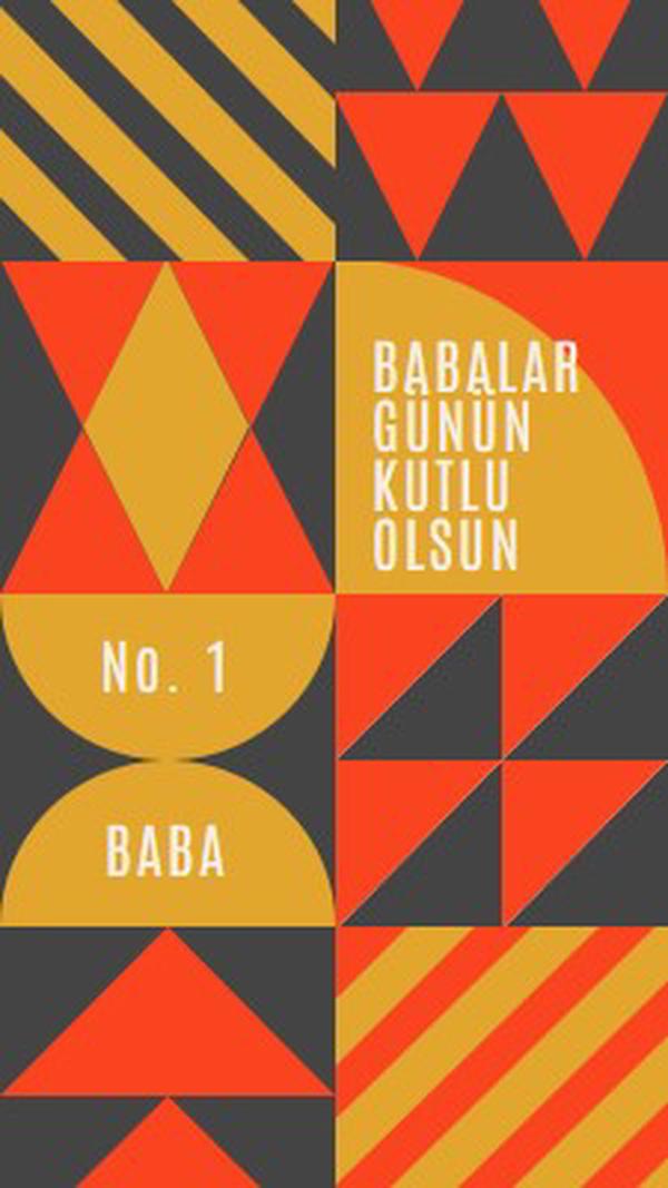 Bir numaralı baba orange modern-geometric-&-linear