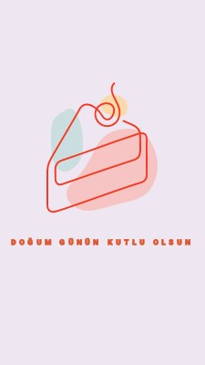 Bir dilim doğum günün kutlu olsun purple whimsical-line