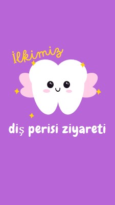 İlk diş perisi ziyareti purple whimsical-color-block