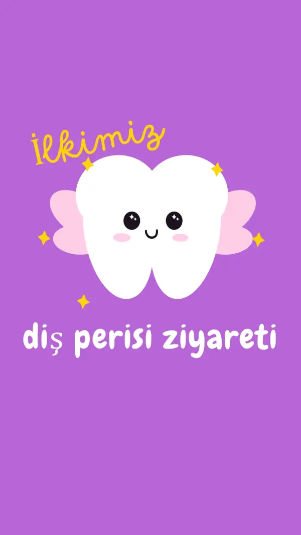 İlk diş perisi ziyareti purple whimsical-color-block