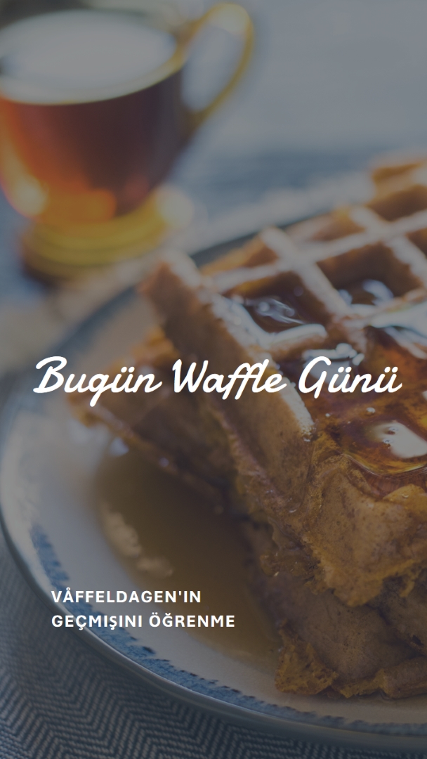 Bugün Waffle Günü blue modern-simple