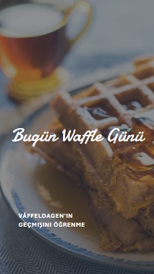 Bugün Waffle Günü blue modern-simple