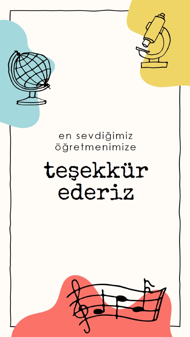 Okul öğretmeni teşekkür kartı gray clean,colorful,sketch,asymmetrical,school,shape
