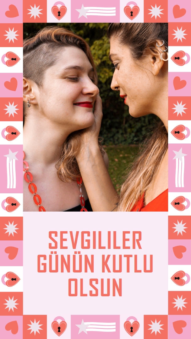 Sevgililer Günün Kutlu Olsun pink maximalist,fun,frame,photo,pattern,shapes