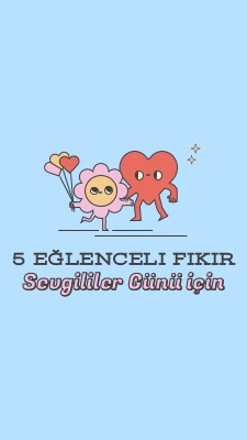 5 eğlenceli Sevgililer Günü fikirleri blue retro,colorful,characters,bright,fun,cute