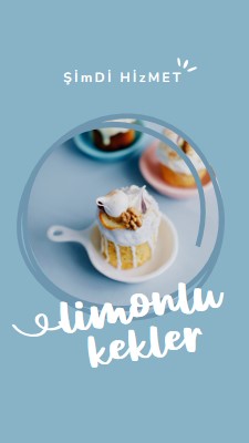 Şimdi limonlu kek servis ediyor blue modern,playful,whimsical