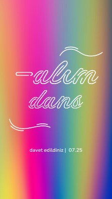 Dans edelim, davetlisiniz. pink bold,bright,typographic