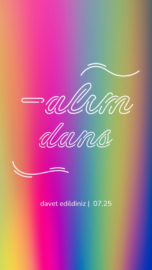 Dans edelim, davetlisiniz. pink bold,bright,typographic