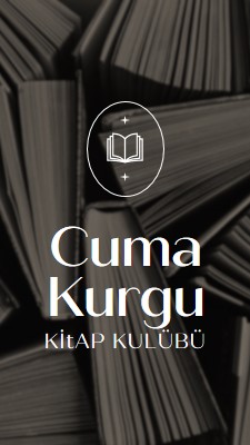 Cuma kurgu kitap kulübü black elegant,monochromatic,photo,simple,typographic,symmetrical