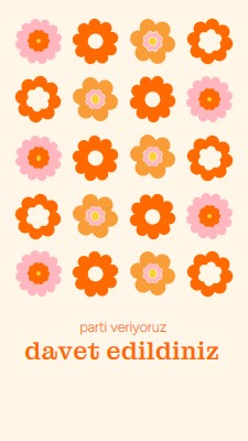 Parti veriyoruz. orange bold,fun,graphic