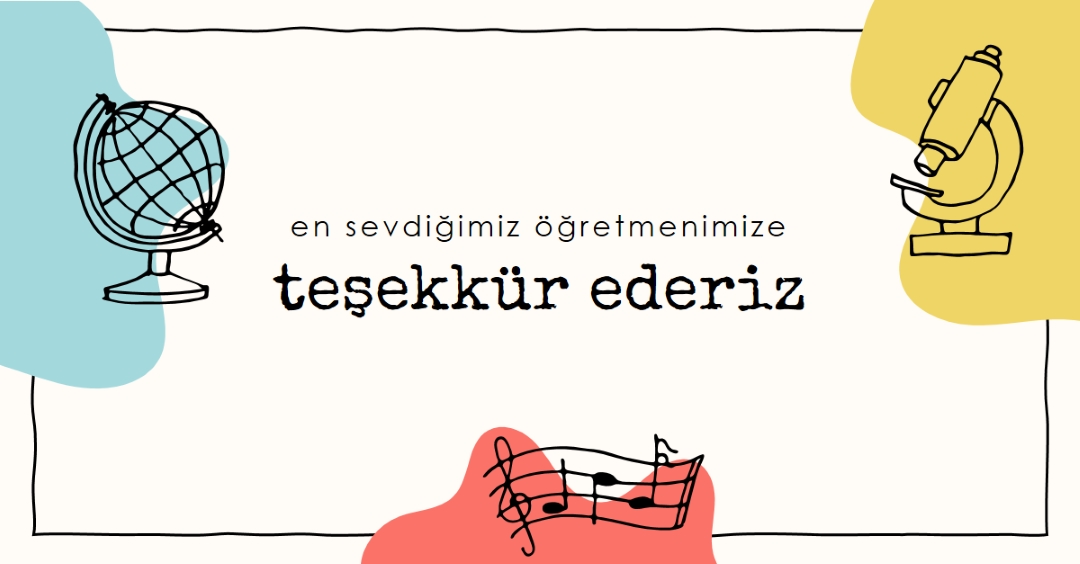 Okul öğretmeni teşekkür kartı gray clean,colorful,sketch,asymmetrical,school,shape