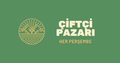 Çiftçi pazarına gelin green clean,simple,logo,organic,typographic,rustic