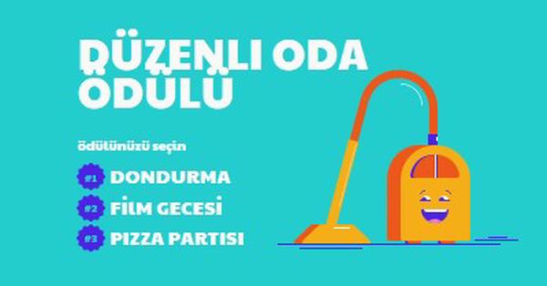 Düzenli oda ödülü blue bold,vibrant,graphics,illustration,playful,bright