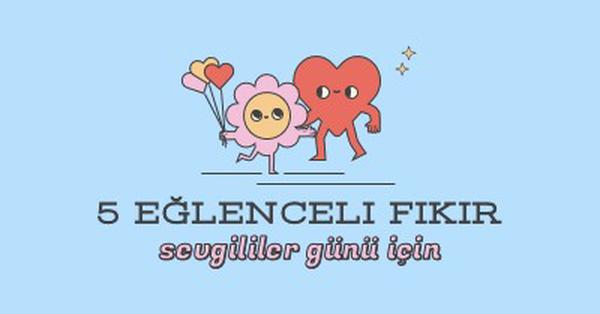 5 eğlenceli Sevgililer Günü fikirleri blue retro,colorful,characters,bright,fun,cute