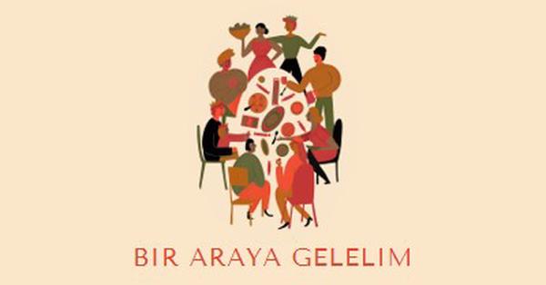 Bir araya gelelim brown bright,fun,illustration