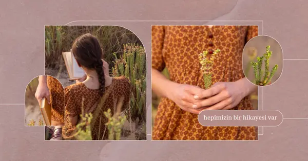 Hepimizin bir hikayesi var. pink natural,lines,collage