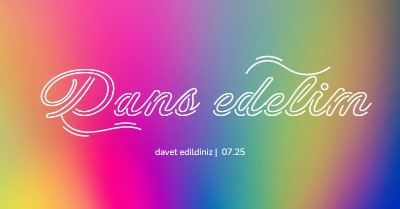 Dans edelim, davetlisiniz. pink bold,bright,typographic