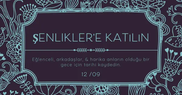 Şenliklere katılın blue elegant,classic,floral