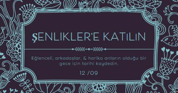 Şenliklere katılın blue elegant,classic,floral