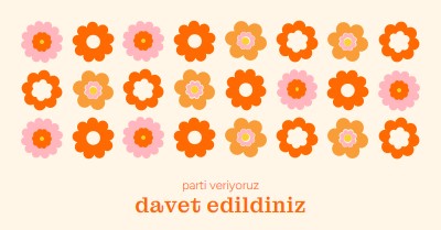 Parti veriyoruz. orange bold,fun,graphic