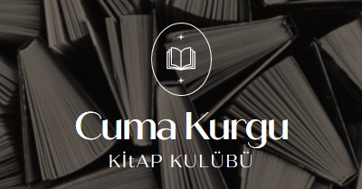 Cuma kurgu kitap kulübü black elegant,monochromatic,photo,simple,typographic,symmetrical