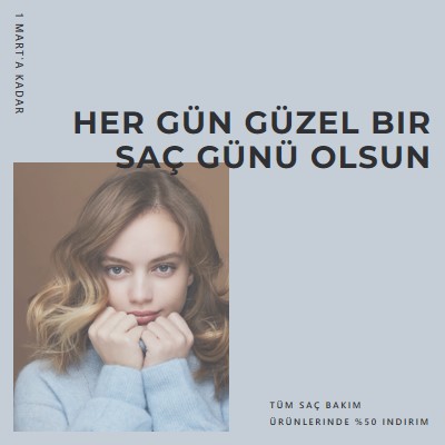 güzel saç günü blue modern-simple