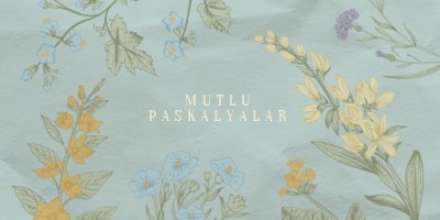 Paskalya dilekleri blue vintage-botanical