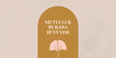 Mutluluk burada büyür gray organic-boho