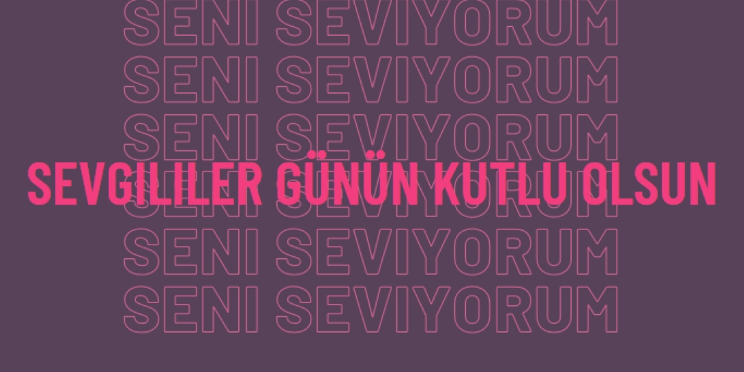 Seni seviyorum, sevgilim. purple modern-bold
